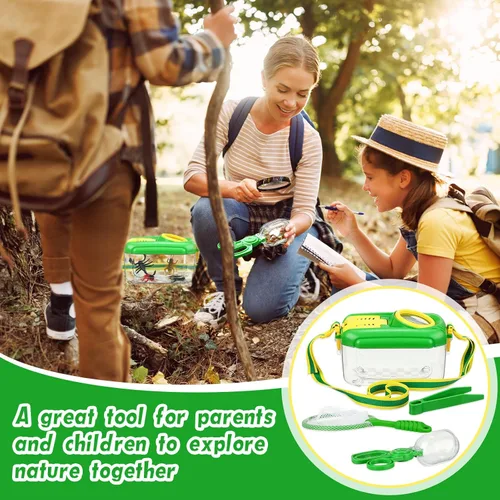 Miniatura 6 de Halloscume 4 juegos de atrapasueños para niños, estudiantes, kit de captura de insectos coleccionista de insectos con casa, red de mariposas