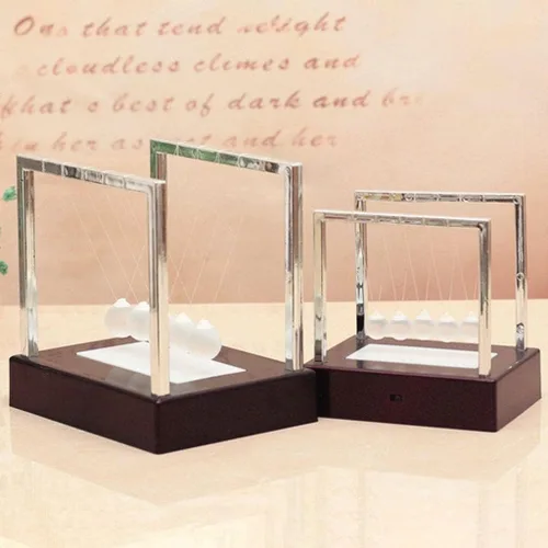 Miniatura 2 de Baoblaze Newtons Cradle - Pelotas de equilibrio de cristal, juguetes físicos, mesa de péndulo oscilante para niños y adultos, regalos aliviadores