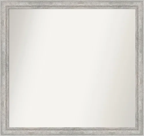 Miniatura 359 de Amanti Art Espejo de baño plateado para sobre fregadero, 23 x 23 pulgadas, espejo cuadrado plateado en ángulo, marco de madera moderno medio, se
