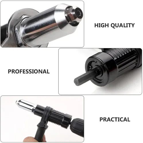 Miniatura 6 de Kit adaptador de pistola remachadora eléctrica profesional, adaptador de pistola remachadora eléctrica de grado profesional 2026 con mango