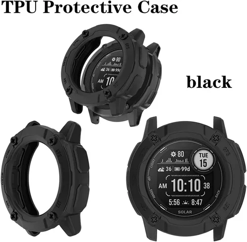 Miniatura 5 de Protector de pantalla de reloj compatible con Garmin Instinct 2x Solar, película de vidrio templado, antiarañazos, cobertura completa de alta