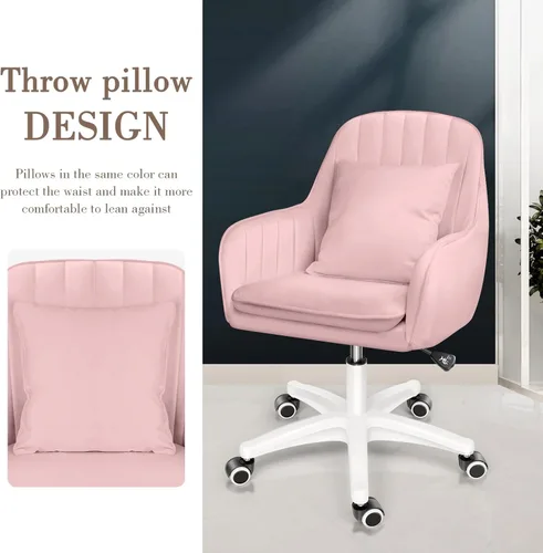 Miniatura 7 de Linda Silla de Oficina Sillas de Computadora para el Hogar Sillas de Tareas Ajustables Silla de Oficina Moderna Maquillaje Giratoria 360° Silla