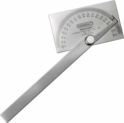 Miniatura 3 de General Tools, Mfg 17, transportador con ángulos de acero, ajustable, de 6 pulgadas.