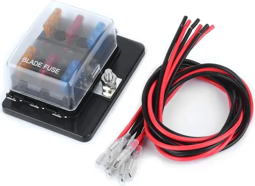 Miniatura 2 de DC 12 ~ 32 V Blade Fuse Box Holder con kit de luz de advertencia LED para bloque de fusibles marino automático, fusibles incluidos