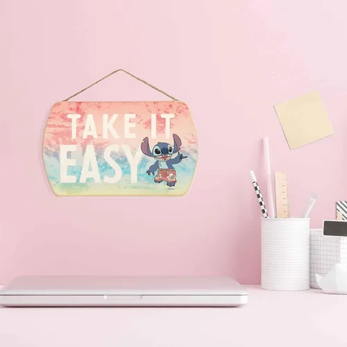 Miniatura 6 de Disney Lilo and Stitch Arte de Pared - Take It Easy Decoración de Pared de Madera Colgante para Dormitorio de Niños, Sala de Juegos o Sala de Cine