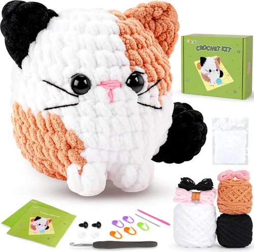 Miniatura 11 de Kit de ganchillo para gatos para principiantes, 3 piezas, kits de ganchillo para gatos, regalos de agradecimiento para profesores para mujeres, kit