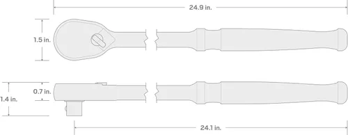 Miniatura 7 de TEKTON Trinquete de 1/2 pulgada de impulso x 24 pulgadas SRH01224