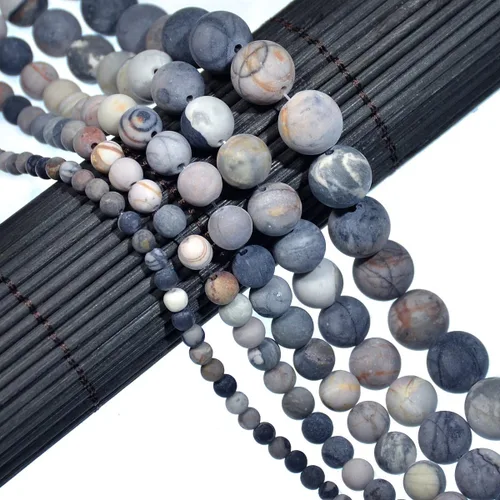 Miniatura 30 de AD Beads Hermosas cuentas sueltas redondas de piedras preciosas mate naturales de 0.157-0.472 in (0.315 in, 33 amazonita mate)