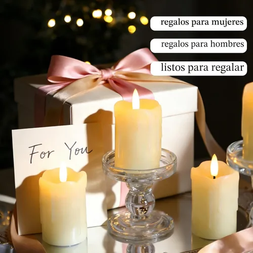 Miniatura 7 de Lezonic - Velas votivas sin llama a batería con control remoto y temporizador, paquete de 6 (Diámetro: 2" x Altura: 3") Velas LED de cera blanca