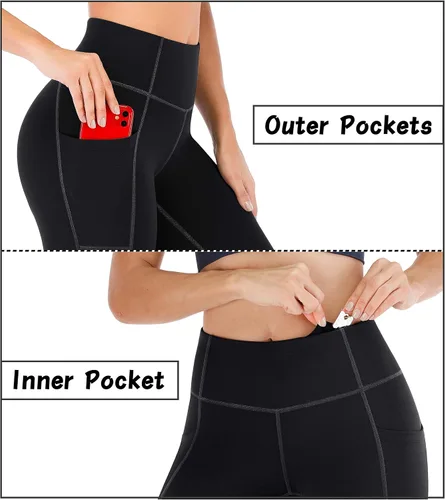 Miniatura 4 de Heathyoga - Pantalones deportivos de yoga con bolsillos para mujer, leggings de tiro alto para entrenamiento