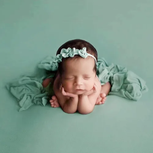 Miniatura 4 de Accesorios de fotografía para recién nacidos, accesorios para fotos de bebé, manta envolvente para bebés niños y niñas (oliva y salvia)