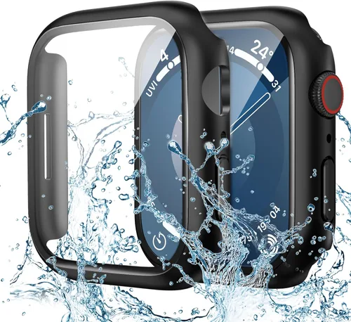 Miniatura 19 de Goton - Funda impermeable para Apple Watch 38 mm Series 3 2 1, protector de pantalla de vidrio templado, protección completa de policarbonato duro
