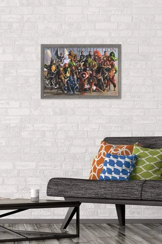 Miniatura 2 de Marvel Comics Group - Póster de pared, 22.4 pulgadas de largo x 14.7 W, versión enmarcada de madera de granero