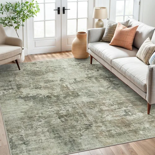Miniatura 213 de Alfombra de pasillo Soalmost 2'6" x 10' lavable, alfombra antideslizante para cocina, baño, lavandería, alfombras vintage ultra delgadas para Beige