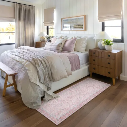 Miniatura 4 de Bavni Alfombra Pasillo 2x6 para Pasillo Cocina Antideslizante Lavable Rosa Pasillo para Baño Cuarto de Lavado Entrada Dormitorio Suave Boho Alfombra