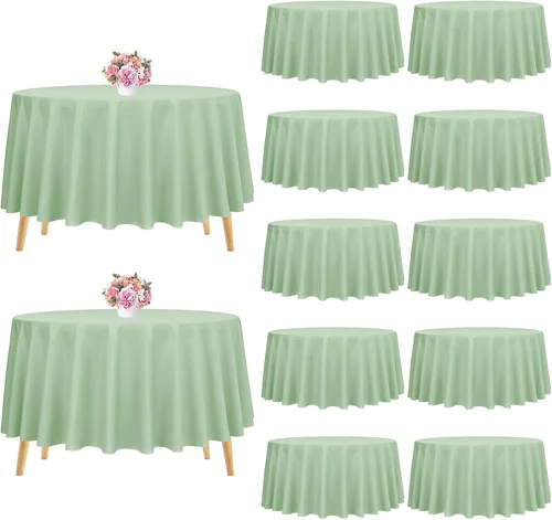 Miniatura 15 de Pesonlook - Paquete de 12 manteles rectangulares de 60 x 102 pulgadas, color beige, para mesas rectangulares de 6 pies, mantel de tela lavable