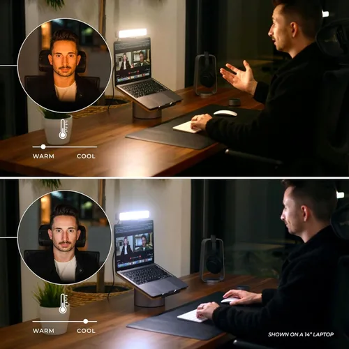 Miniatura 5 de HumanCentric Iluminación de videoconferencia premium para videollamadas, HighBeam Pro Light para reuniones de zoom y transmisión, luz de anillo