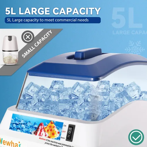 Miniatura 3 de Newhai Máquina de afeitar de hielo comercial Trituradora de hielo eléctrica Máquina de hielo afeitado 300 W Máquina automática de cono de nieve 1400