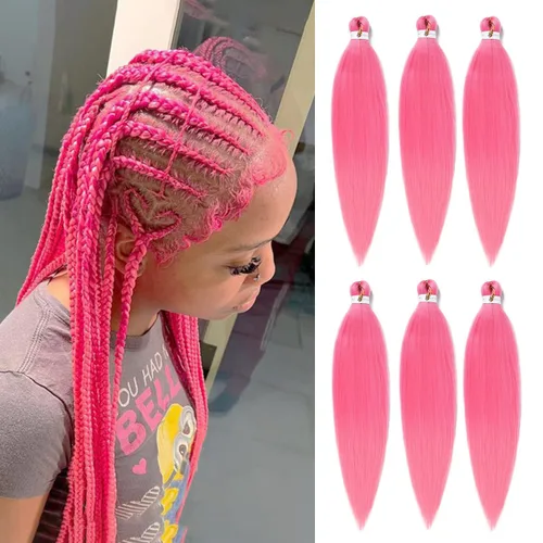 Miniatura 16 de Cabello Trenzado Ombré Pre-Estirado 26 Pulgadas Ombré Marrón 8 Paquetes/Lote Trenza Fijación con Agua Caliente Cabello Sintético Profesional