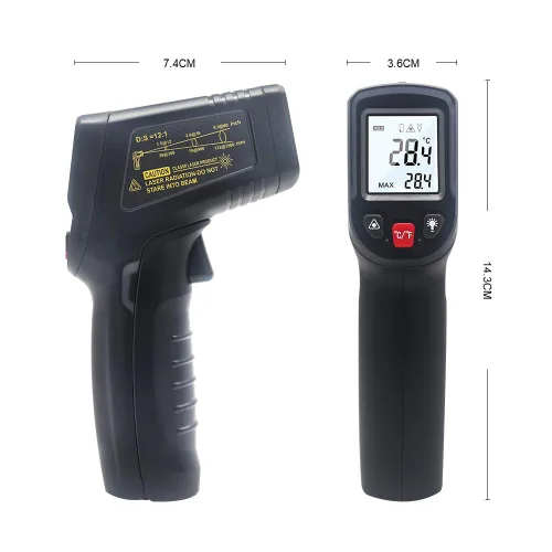 Miniatura 7 de KETOTEK Termómetro infrarrojo sin contacto IR pistola de temperatura láser digital -50℃～600℃ (-58℉～1112℉) Termómetro de emisividad ajustable