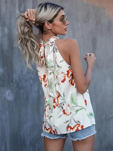 Miniatura 2 de WDIRARA Camiseta sin mangas con estampado de leopardo para mujer