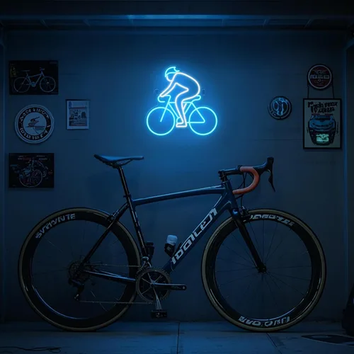 Miniatura 5 de CoolGift Mart Letrero de neón para bicicleta, decoración de pared definitiva para entusiastas del deporte, luz LED regulable para dormitorio, sala