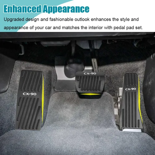 Miniatura 5 de LEXLEY 3 almohadillas antideslizantes de aluminio para pedal de freno de gas, cubiertas de pedal de acelerador sin perforación, solo para Mazda 2024