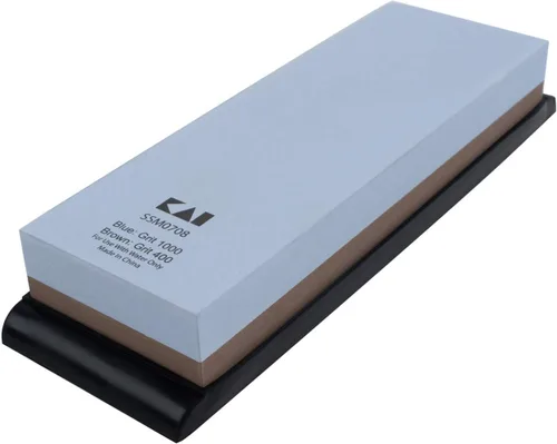 Shun Afilador de piedra de afilar combinado, piedra de afilar combinada de grano 400 y 1000, afilador de cuchillos de doble cara para chefs