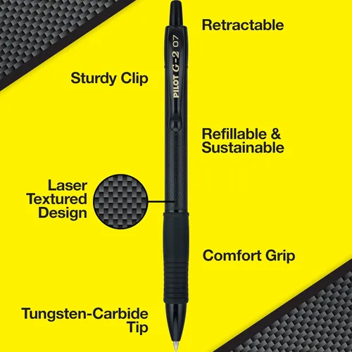 Miniatura 7 de PILOT G2 Edge - Bolígrafos de gel premium surtidos, bolígrafos de punta fina de 0.7 mm, experiencia de escritura sensorial, caja de 8