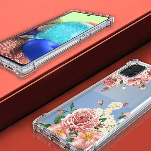 Miniatura 4 de Osophter Funda para Samsung Galaxy A71 5G (no para Verizon A71 5G UW), diseño floral de flores para niñas y mujeres, absorción de golpes, flexible