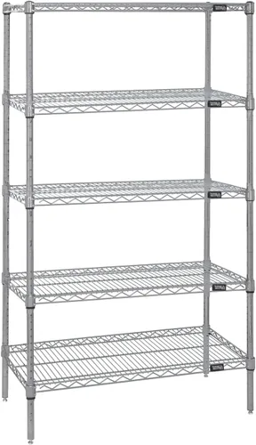 Miniatura 13 de Quantum Storage Systems WR74-1824BK Kit de inicio para estantería de alambre de 4 niveles de altura de 74 pulgadas, acabado negro, 18 pulgadas