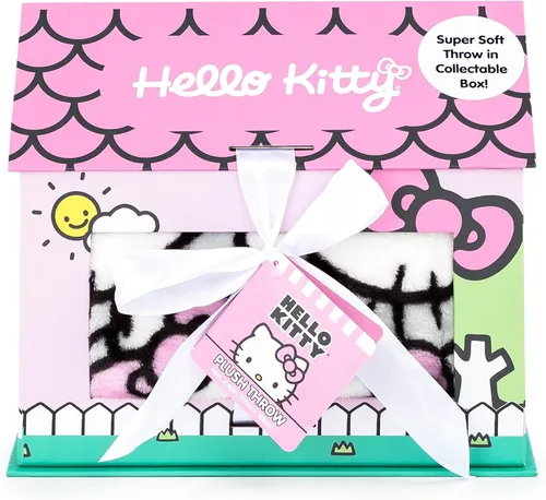 Miniatura 3 de Jay Franco Hello Kitty - Manta con caja de regalo de casa de juegos - Manta de felpa mide 46 x 60 pulgadas - Ropa de cama de forro polar súper suave