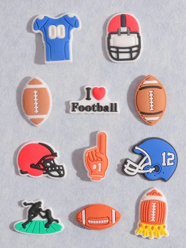 Miniatura 6 de Dijes deportivos para zapatos de cocodrilo, béisbol, sóftbol, fútbol, baloncesto, croc, dijes para niños, niñas, mujeres y hombres
