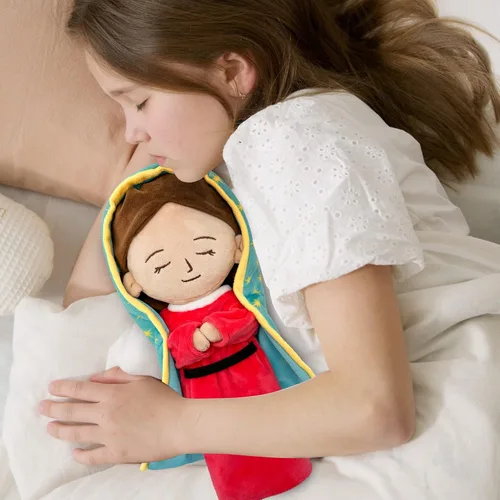 Miniatura 5 de Muñeco de peluche de la Señora de Guadalupe con la bendita María, juguetes religiosos de Cristo, figura religiosa cristiana de peluche, decoración