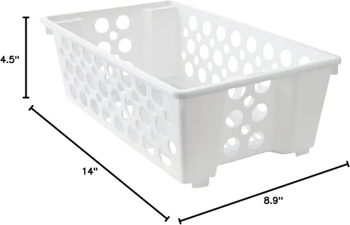 Miniatura 8 de Cestas cortas deslizantes, paquete de 2, almacenamiento modular apilable y deslizante, grandes contenedores organizadores para despensa, armario