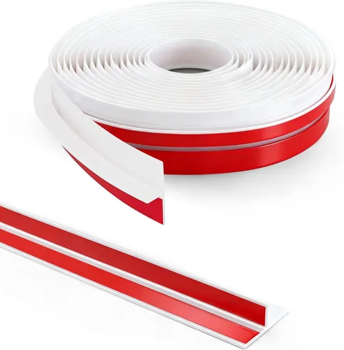 TAROSE Tapón de puerta en forma de T de 20 pies, cinta de sellado de silicona para puertas y ventanas, color blanco, 1.38 pulgadas de ancho (1.378