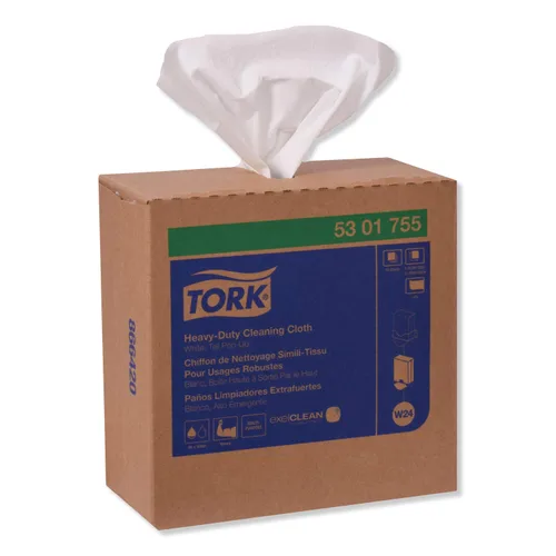 Miniatura 7 de Tork Paño de limpieza resistente blanco W24, caja emergente, 5 x 80 paños, 5301755