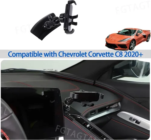 Miniatura 6 de Soporte de teléfono para automóvil para Chevrolet Corvette C8 2020-2025, soporte de teléfono celular para consola central, panel lateral de aire