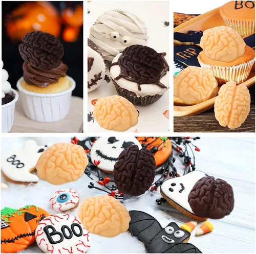 Miniatura 5 de JOGILBOY Molde de silicona 3D para cerebro humano, forma de órgano, corazón sangriento, bricolaje, fondant, pudín, gelatina, caramelo, chocolate