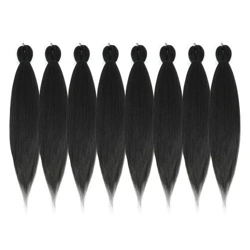 Miniatura 30 de Cabello trenzado preestirado - 12 pulgadas, 8 paquetes, cabello trenzado natural negro corto para trenzas torcidas o trenzas en caja, extensiones
