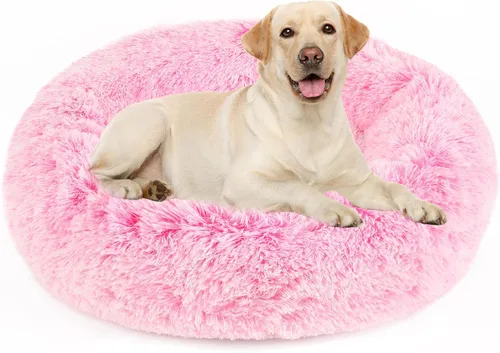 Miniatura 28 de NOYAL Cama Calmante en Forma de Rosquilla para Perros Pequeños a Medianos y Gatos - Cama para Mascotas de Felpa de Piel Sintética Anti-Ansiedad