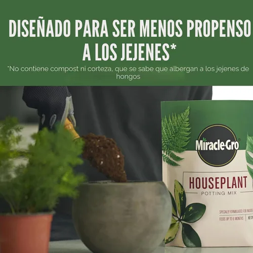 Miniatura 8 de Miracle-Gro Mezcla para Macetas de Plantas de Interior: Suelo Fertilizado con Perlita para Jardinería de Interiores, Diseñado para ser Menos