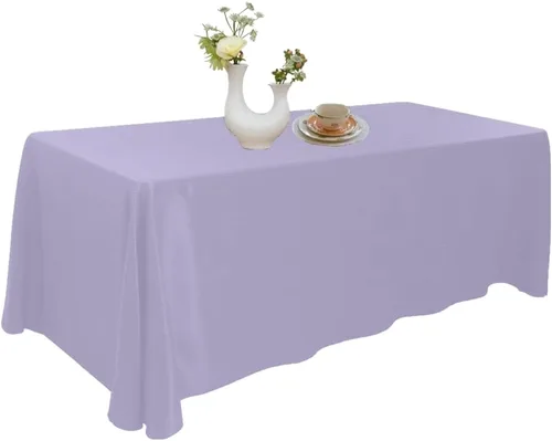 Miniatura 12 de Urby Mantel negro para mesas rectangulares de 6 a 8 pies con capacidad para 6 a 8 personas, manteles de mesa de tela para fiestas de 6 a 8 sillas