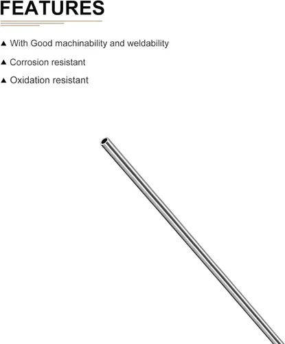 Miniatura 3 de DTGN Tubo de acero inoxidable 304 de 0.079 in x 0.006 in x 9.843 in (ODxWall TxL) - 1 paquete - Bueno para equipos de maquinaria - Tubería de metal