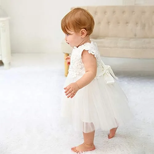 Miniatura 6 de CareCheer Vestido de bautizo para bebé niña, vestido de bendición de dedicación de bautizo, vestidos de ocasión especial con bordado floral