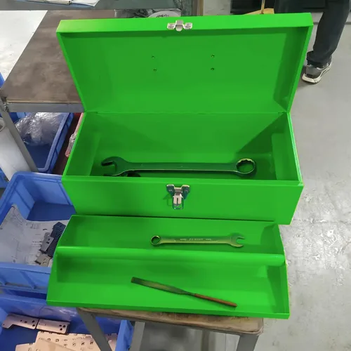 Miniatura 4 de Caja de herramientas de metal portátil con bloqueo, caja de herramientas de metal, caja de herramientas, organizador de peaje, kit de herramientas