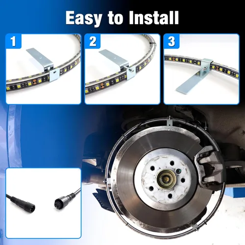 Miniatura 6 de Luces de Ríncon de 15.5 Pulgadas Blanco Frío, Luz de Rueda para Coches, Luces de Rueda Blancas Puras, 6500k Blanco Frío, Impermeable IP68, Control