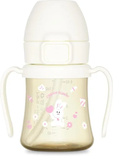 Miniatura 11 de GROSMIMI x KNOTTED Vaso con Tapa Abatible para Sorber a Prueba de Derrames, PPSU, sin BPA, popote de etapa 2 para niños pequeños (Sonrisa 6 onzas)