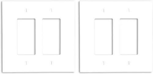 Miniatura 3 de Leviton 88602 - Placa decorativa GFCI para pared, de gran tamaño, termoestable, montaje para dispositivo, color blanco