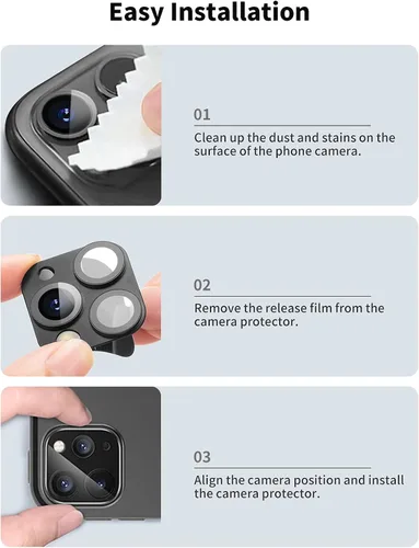 Miniatura 6 de LucBuy Protector de lente de cámara para iPhone X/XS/XS MAX Convert to iPhone 11 Pro/11 Pro Max, película de vidrio templado transparente ultra